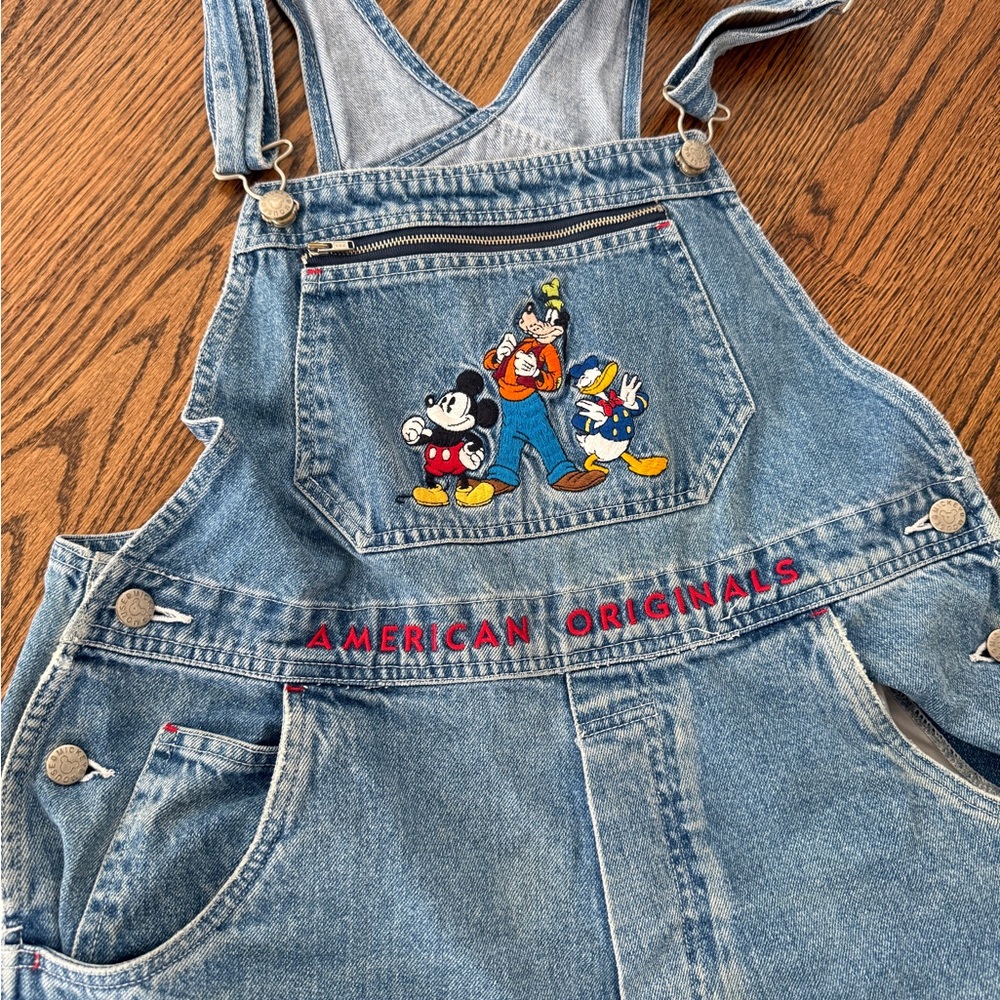 Disney Light Blue Denim Overalls with Branded Tag